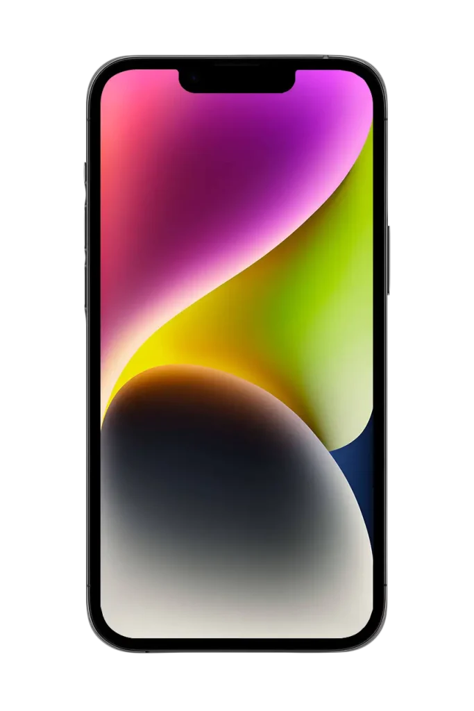 iPhone с ярким многоцветным абстрактным фоном