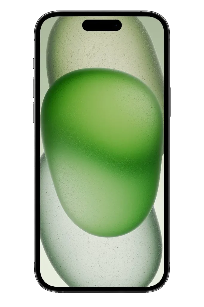 iPhone с зелёным абстрактным фоном
