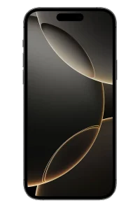 iPhone с целым экраном и тёмно-золотым абстрактным фоном